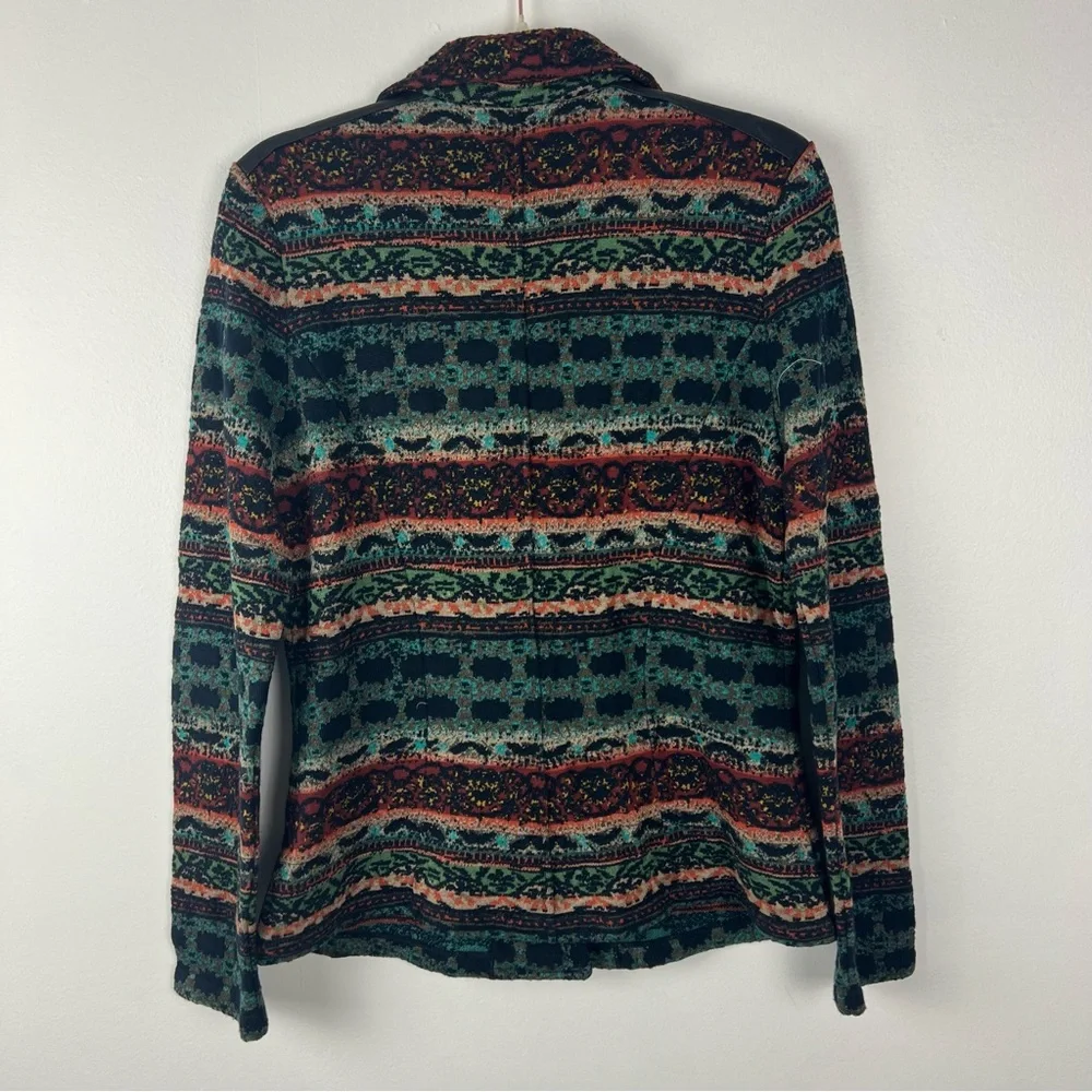 Aldomartins Knit Button Front Jacket Patterned Multicolor Wool Blend Size 10 - Picture 4 of 7
